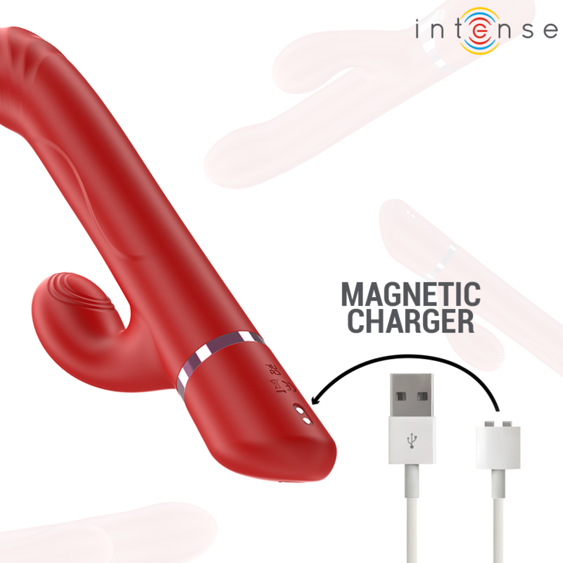 INTENSE - LELE VIBRATORE MULTIFUNZIONE ROTANTE E OSCILLANTE E STIMOLANTE ROSSO - INTENSE FUN | Lingerie Harness Boutique