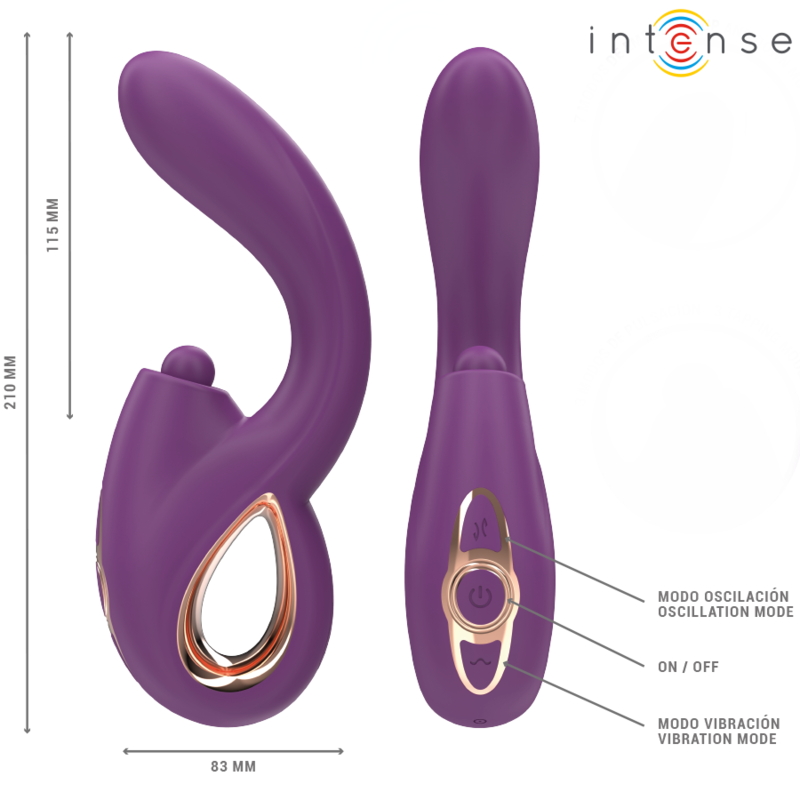 INTENSE - LALI VIBRATORE MULTIFUNZIONE PUNTO G TAPPING & THRUST & VIBRATION VIOLA - INTENSE FUN | Lingerie Harness Boutique