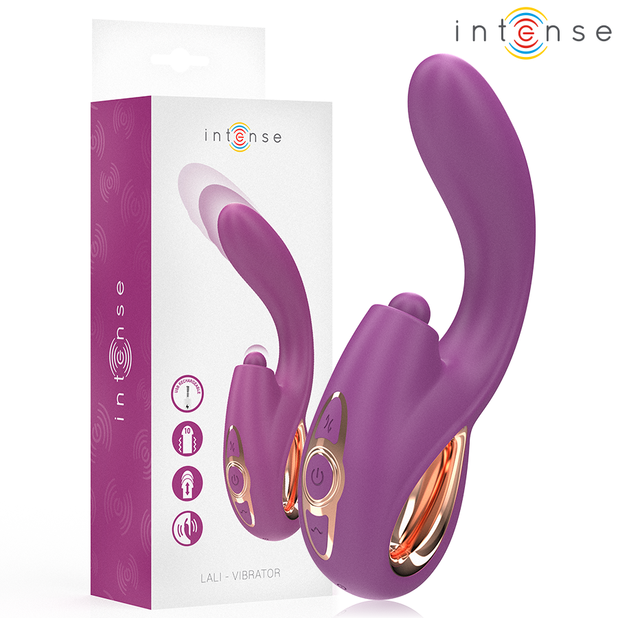INTENSE - LALI VIBRATORE MULTIFUNZIONE PUNTO G TAPPING & THRUST & VIBRATION VIOLA - INTENSE FUN | Lingerie Harness Boutique