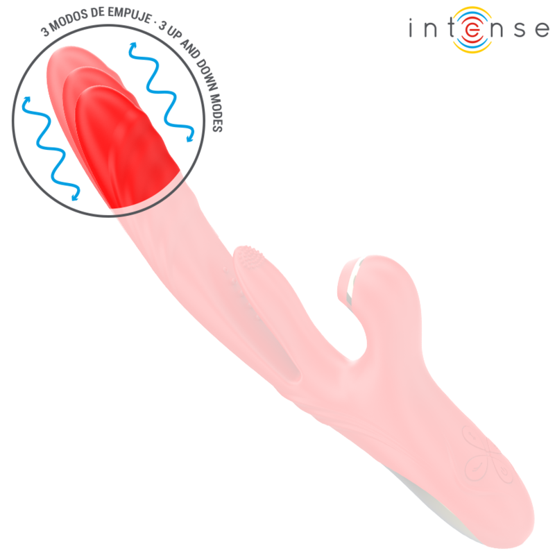 INTENSE - KAROL VIBRATORE MULTIFUNZIONE SPINTA E STIMOLAZIONE E ONDE STIMOLANTI ROSSO - INTENSE FUN | Lingerie Harness Boutique