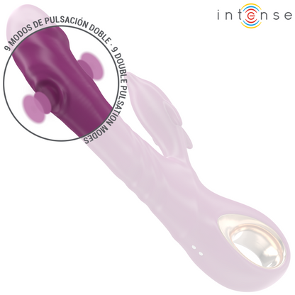 INTENSE - VIBRATORE MULTIFUNZIONE HALLE CON LINGUA STIMOLANTE A DELFINO VIOLA - INTENSE FUN | Lingerie Harness Boutique
