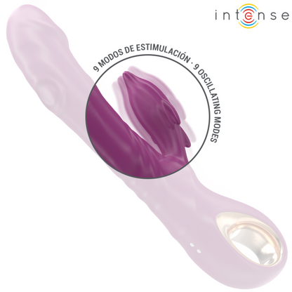 INTENSE - VIBRATORE MULTIFUNZIONE HALLE CON LINGUA STIMOLANTE A DELFINO VIOLA - INTENSE FUN | Lingerie Harness Boutique