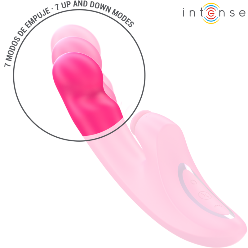 INTENSE - VIBRATORE EMI 13,5 CM MULTIFUNZIONE 3 IN 1 10 VIBRAZIONI ROSA - INTENSE FUN | Lingerie Harness Boutique