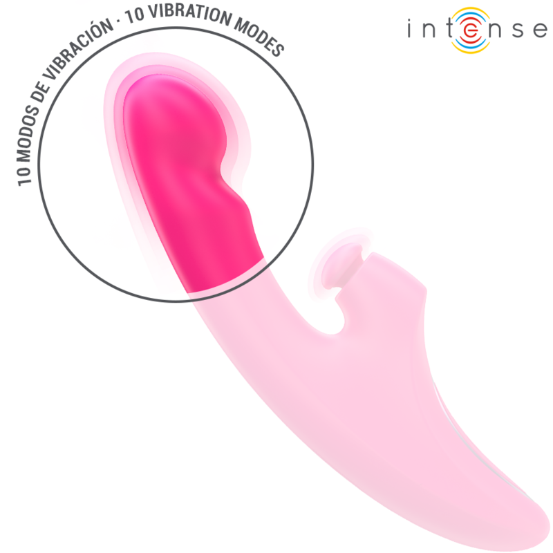 INTENSE - VIBRATORE EMI 13,5 CM MULTIFUNZIONE 3 IN 1 10 VIBRAZIONI ROSA - INTENSE FUN | Lingerie Harness Boutique