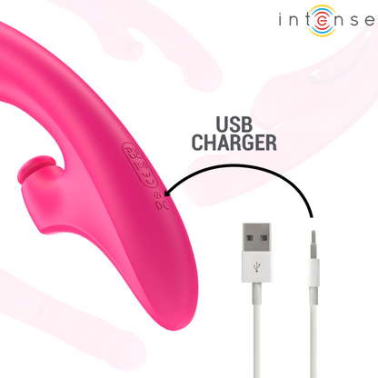 INTENSE - VIBRATORE EMI 13,5 CM MULTIFUNZIONE 3 IN 1 10 VIBRAZIONI ROSA - INTENSE FUN | Lingerie Harness Boutique