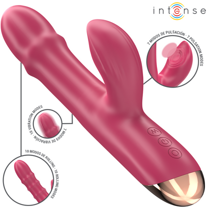 INTENSE - CHLOE VIBRATORE MULTIFUNZIONE 3 IN 1 ROSSO - INTENSE FUN | Lingerie Harness Boutique