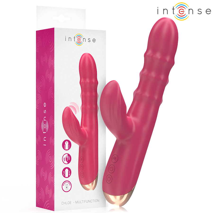INTENSE - CHLOE VIBRATORE MULTIFUNZIONE 3 IN 1 ROSSO - INTENSE FUN | Lingerie Harness Boutique