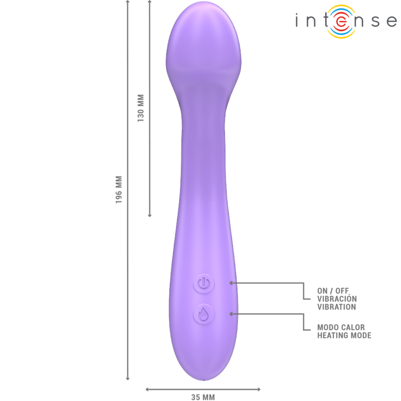 INTENSE - VIBRATORE BECKY 19 CM RISCALDABILE 7 VIBRAZIONI VIOLA - INTENSE FUN | Lingerie Harness Boutique