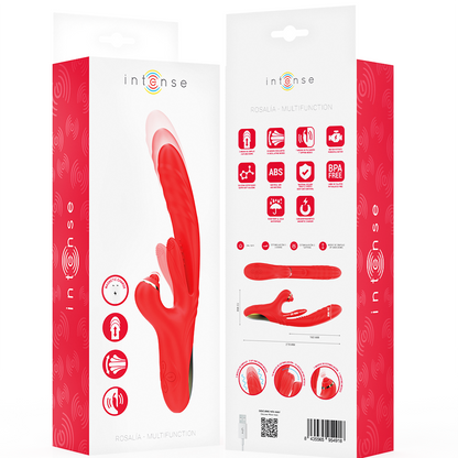 INTENSE - VIBRATORE MULTIFUNZIONE ROSALIA 3 IN 1 ROSSO - INTENSE FUN | Lingerie Harness Boutique