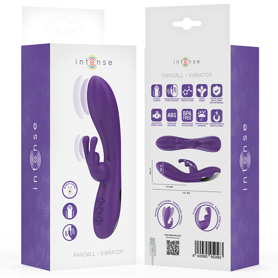 INTENSE - VIBRATORE RANDALL RABBIT 10 VIBRAZIONI VIOLA - INTENSE FUN | Lingerie Harness Boutique