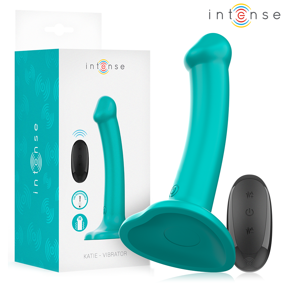 INTENSE - KATIE VIBRATORE CON VENTOSA 10 VIBRAZIONI TELECOMANDO BLU - INTENSE FUN | Lingerie Harness Boutique