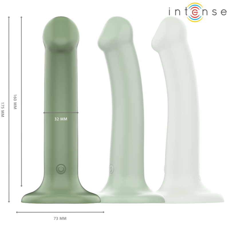 INTENSE - VIBRATORE BECCA CON VENTOSA 10 VIBRAZIONI TELECOMANDO VERDE - INTENSE FUN | Lingerie Harness Boutique