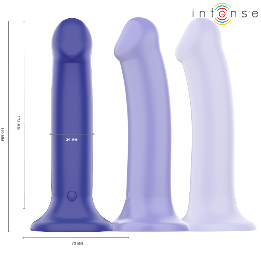 INTENSE - VIBRATORE VICTORIA CON VENTOSA 10 VIBRAZIONI BLU SCURO TELECOMANDO - INTENSE FUN | Lingerie Harness Boutique