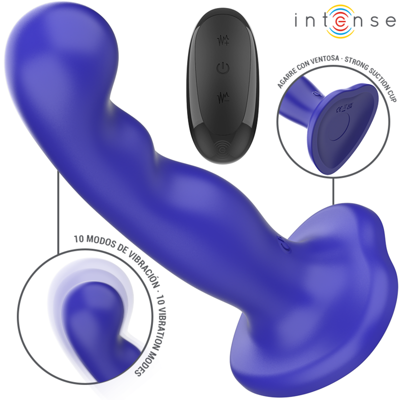 INTENSE - VIBRATORE SHORTY CON VENTOSA TELECOMANDO BLU - INTENSE FUN | Lingerie Harness Boutique