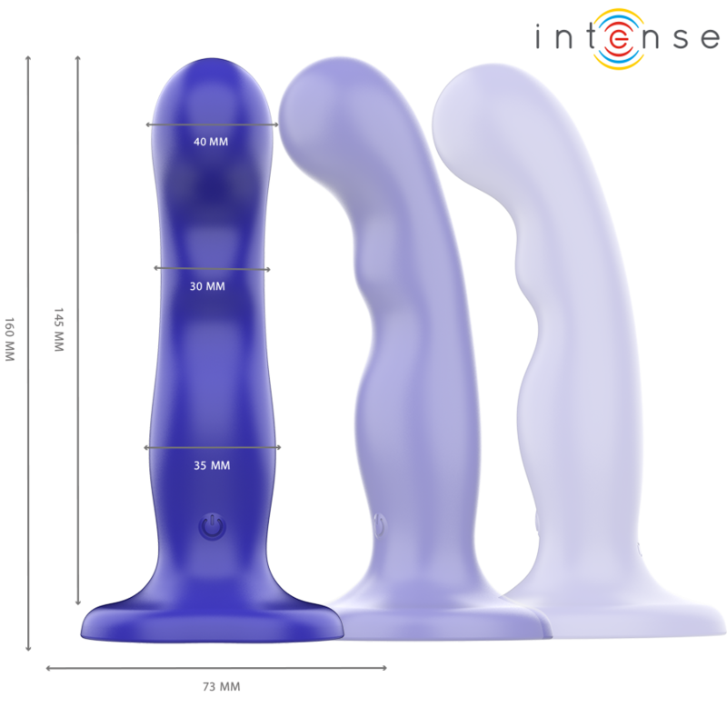 INTENSE - VIBRATORE SHORTY CON VENTOSA TELECOMANDO BLU - INTENSE FUN | Lingerie Harness Boutique