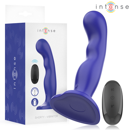 INTENSE - VIBRATORE SHORTY CON VENTOSA TELECOMANDO BLU - INTENSE FUN | Lingerie Harness Boutique