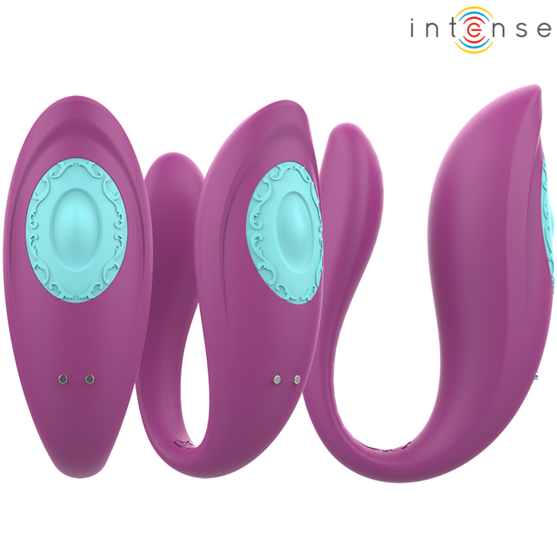 INTENSE - ANNIE VIBRATORE E STIMOLATORE A FORMA DI U TELECOMANDO VIOLA - INTENSE COUPLES TOYS | Lingerie Harness Boutique