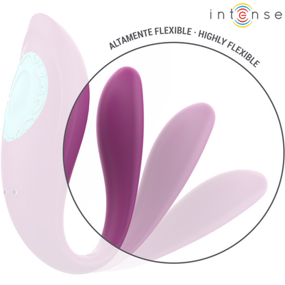 INTENSE - ANNIE VIBRATORE E STIMOLATORE A FORMA DI U TELECOMANDO VIOLA - INTENSE COUPLES TOYS | Lingerie Harness Boutique
