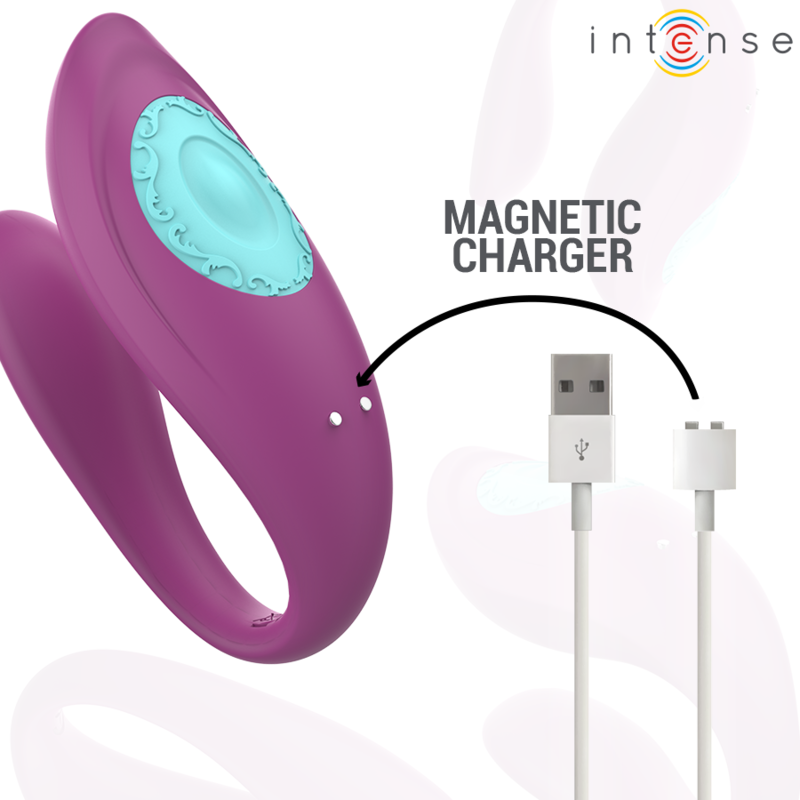 INTENSE - ANNIE VIBRATORE E STIMOLATORE A FORMA DI U TELECOMANDO VIOLA - INTENSE COUPLES TOYS | Lingerie Harness Boutique