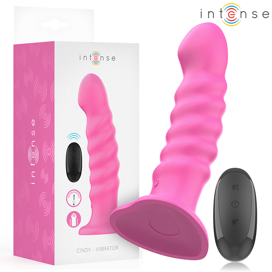 INTENSE - VIBRATORE CINDY TAGLIA L DESIGN A SPIRALE 10 VIBRAZIONI ROSA TELECOMANDO - INTENSE FUN | Lingerie Harness Boutique