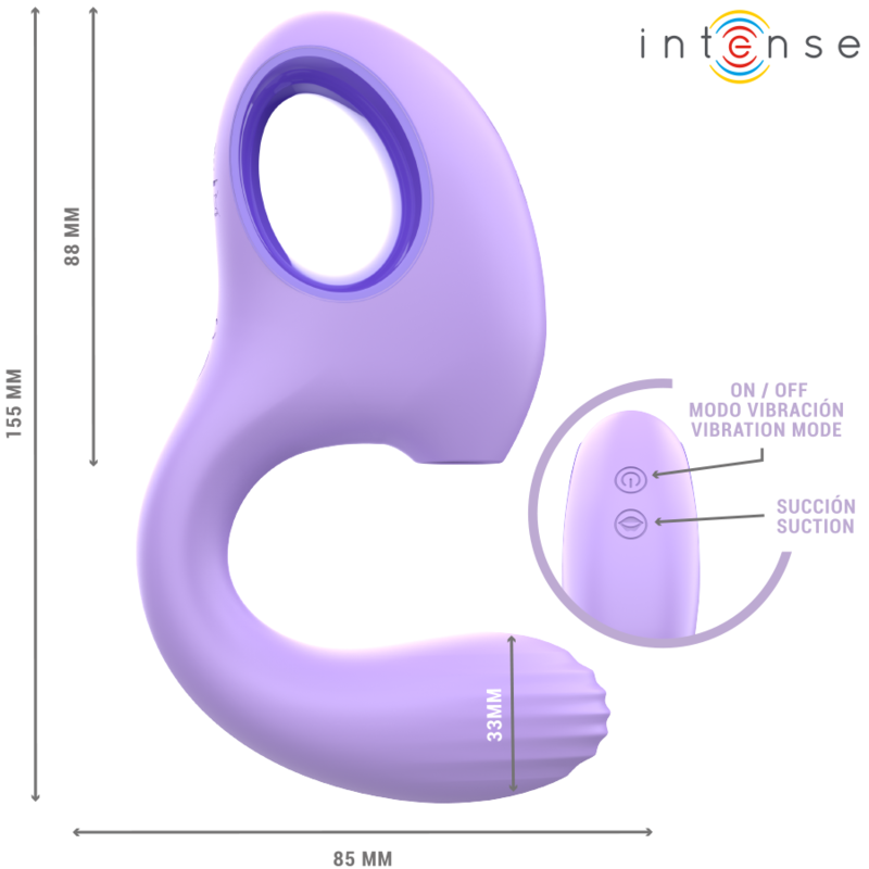 INTENSE - VIBRATORE E STIMOLATORE BAXTER VIOLA - INTENSE FUN | Lingerie Harness Boutique