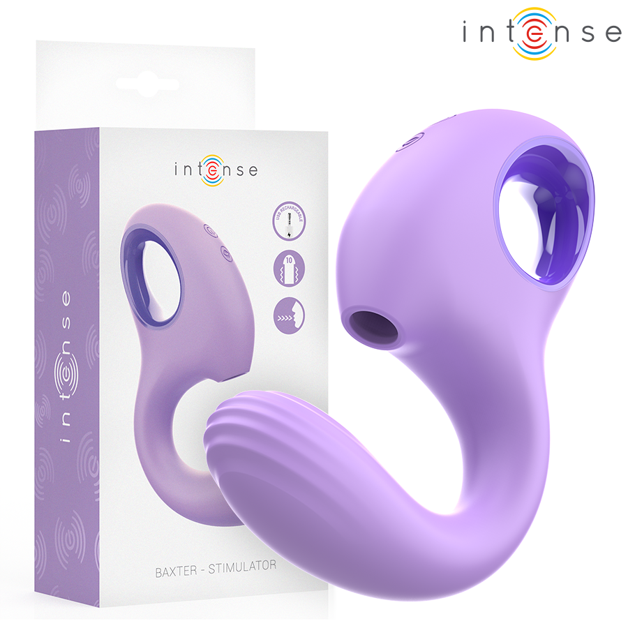 INTENSE - VIBRATORE E STIMOLATORE BAXTER VIOLA - INTENSE FUN | Lingerie Harness Boutique