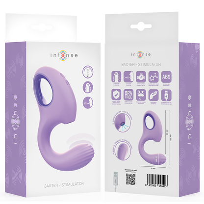 INTENSE - VIBRATORE E STIMOLATORE BAXTER VIOLA - INTENSE FUN | Lingerie Harness Boutique