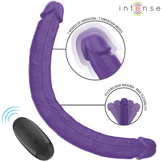 INTENSE - GUNTER DILDO DOPPIO VIBRATORE 40 CM VIOLA TELECOMANDO - INTENSE FUN | Lingerie Harness Boutique