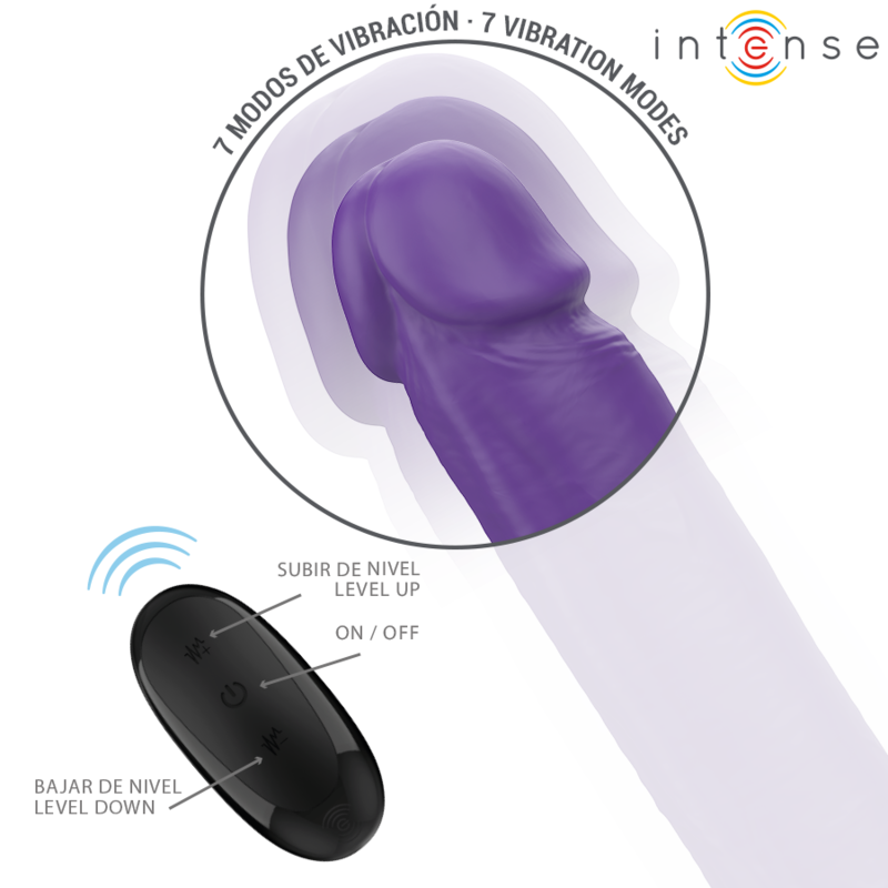 INTENSE - GUNTER DILDO DOPPIO VIBRATORE 40 CM VIOLA TELECOMANDO - INTENSE FUN | Lingerie Harness Boutique