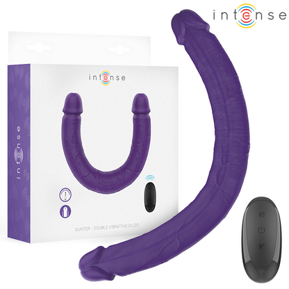 INTENSE - GUNTER DILDO DOPPIO VIBRATORE 40 CM VIOLA TELECOMANDO - INTENSE FUN | Lingerie Harness Boutique
