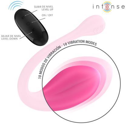 INTENSE - JANICE U VIBRATORE DOPPIA STIMOLAZIONE 10 VIBRAZIONI ROSA TELECOMANDO - INTENSE COUPLES TOYS | Lingerie Harness Boutique