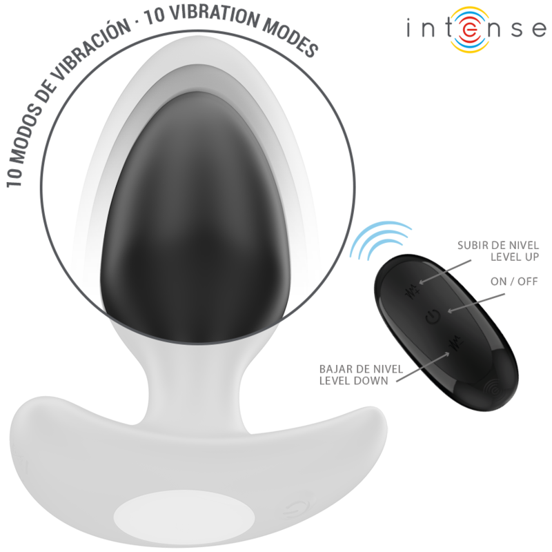 INTENSE - JOEY ANAL PLUG 10 VIBRAZIONI NERO TELECOMANDO - INTENSE ANAL TOYS | Lingerie Harness Boutique