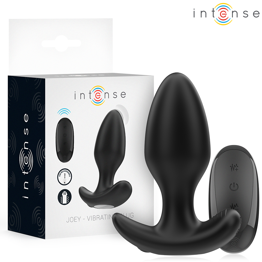 INTENSE - JOEY ANAL PLUG 10 VIBRAZIONI NERO TELECOMANDO - INTENSE ANAL TOYS | Lingerie Harness Boutique