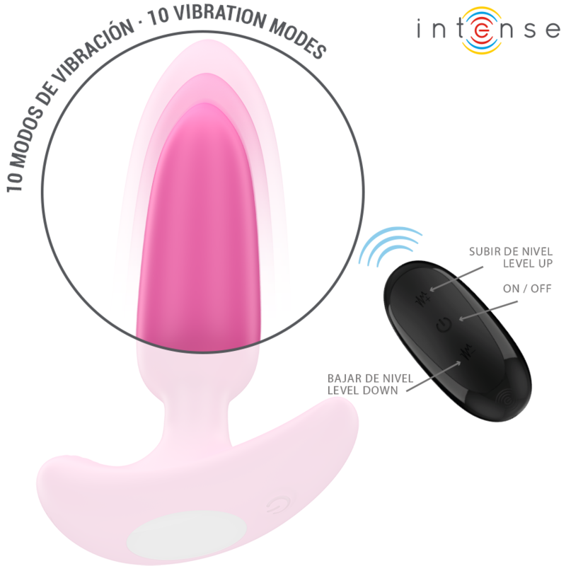 INTENSE - ROSS ANAL PLUG 10 VIBRAZIONI ROSA TELECOMANDO - INTENSE ANAL TOYS | Lingerie Harness Boutique
