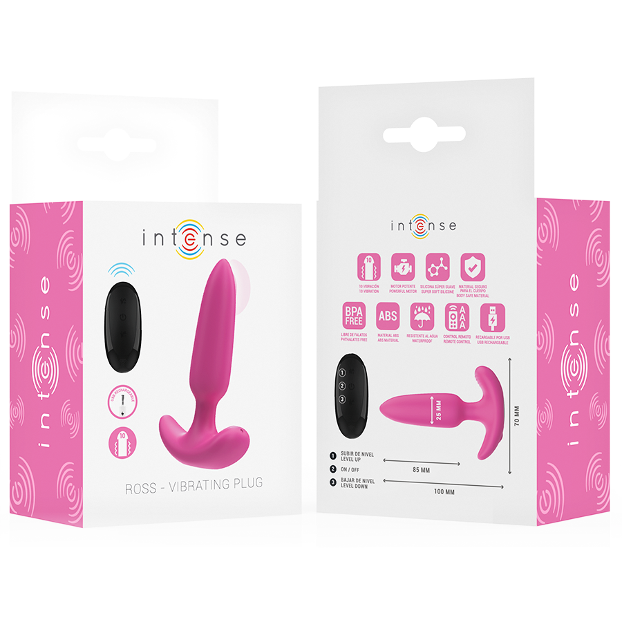 INTENSE - ROSS ANAL PLUG 10 VIBRAZIONI ROSA TELECOMANDO - INTENSE ANAL TOYS | Lingerie Harness Boutique