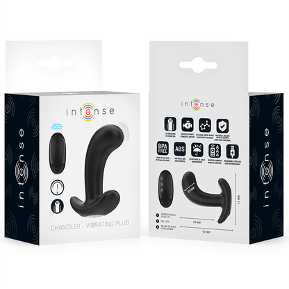 INTENSE - CHANDLER ANAL PLUG 10 VIBRAZIONI NERO TELECOMANDO - INTENSE ANAL TOYS | Lingerie Harness Boutique