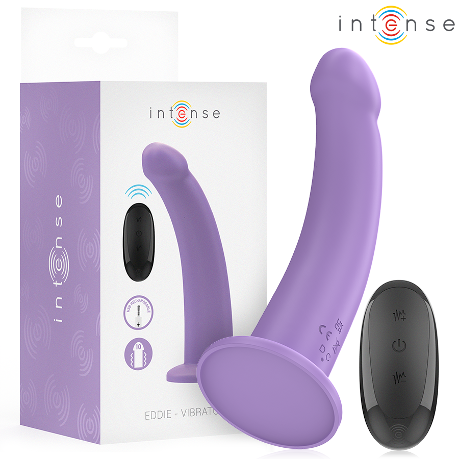 INTENSE - VIBRATORE EDDIE 17,5 CM 10 VIBRAZIONI VIOLA TELECOMANDO - INTENSE FUN | Lingerie Harness Boutique