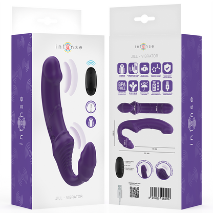 INTENSE - JILL DOPPIO VIBRATORE 20 CM VIOLA TELECOMANDO - INTENSE FUN | Lingerie Harness Boutique