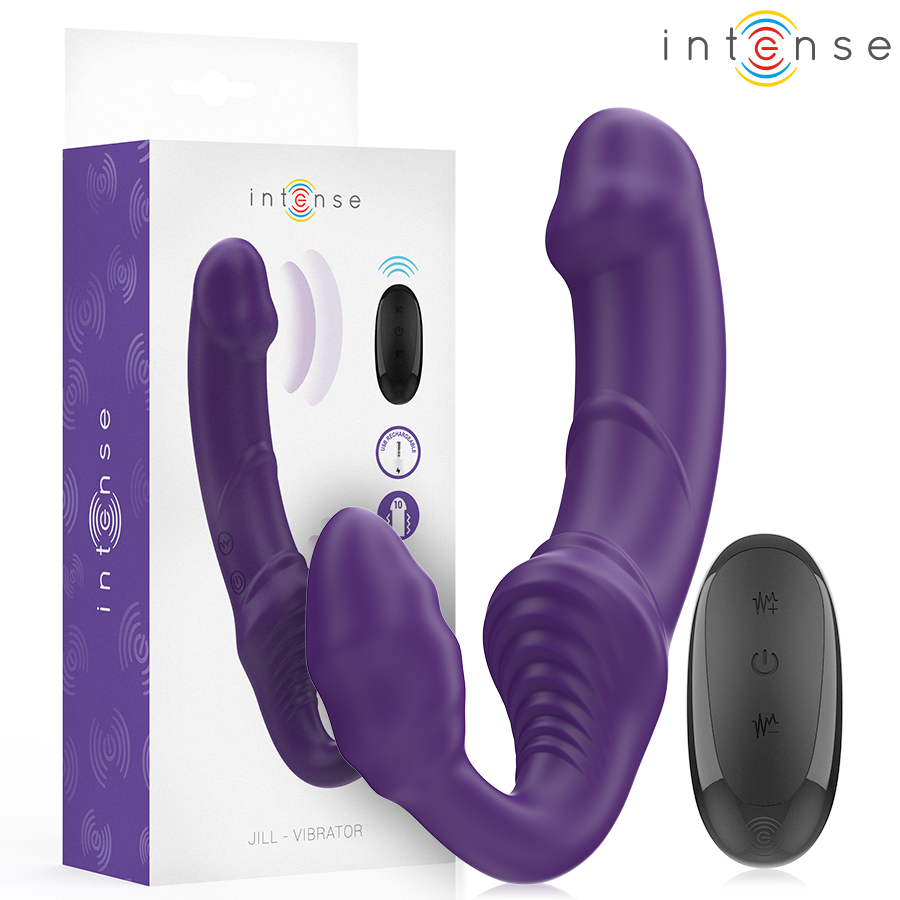 INTENSE - JILL DOPPIO VIBRATORE 20 CM VIOLA TELECOMANDO - INTENSE FUN | Lingerie Harness Boutique