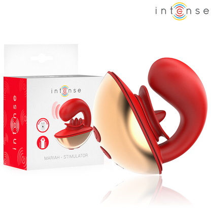 INTENSE - VIBRATORE E STIMOLATORE MARIAH A FORMA DI U 10 VIBRAZIONI ROSSO - INTENSE FUN | Lingerie Harness Boutique