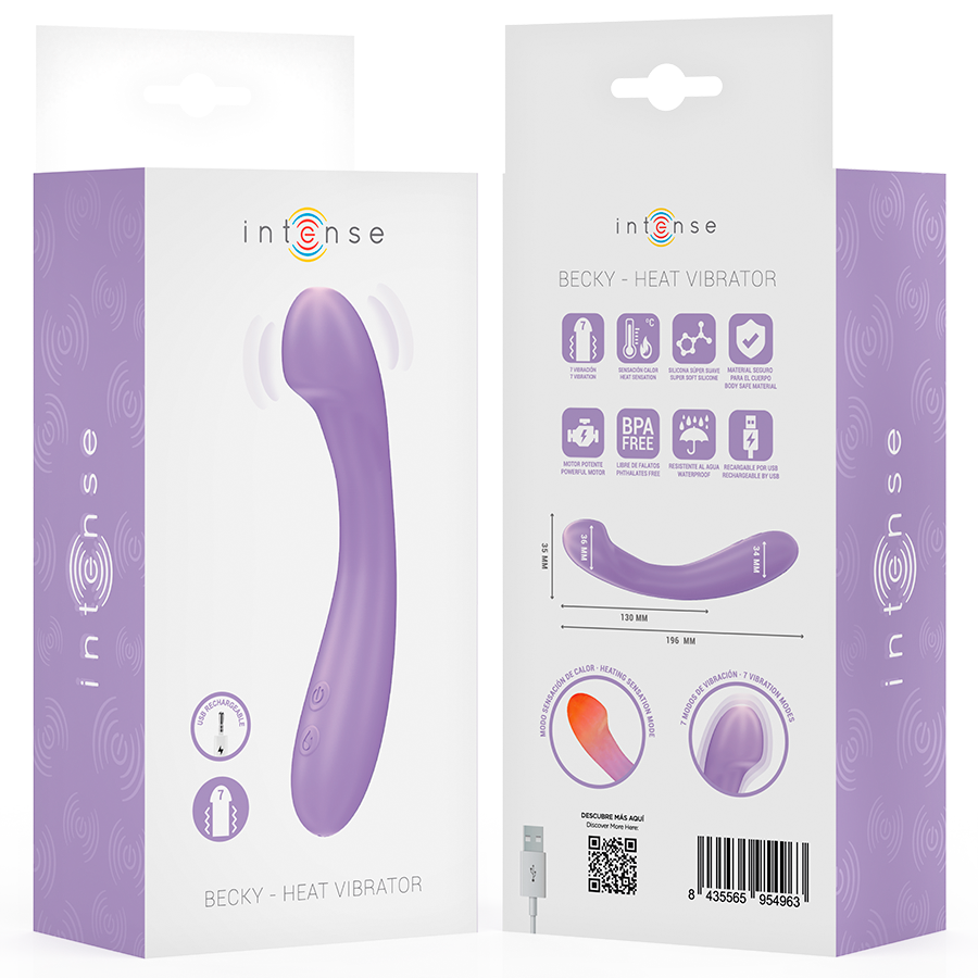 INTENSE - VIBRATORE BECKY 19 CM RISCALDABILE 7 VIBRAZIONI VIOLA - INTENSE FUN | Lingerie Harness Boutique