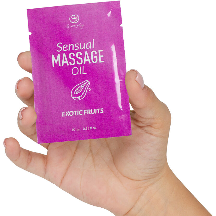 SECRETPLAY - OLIO DA MASSAGGIO MONODOSE AI FRUTTI ESOTICI 10 ML - SECRETPLAY COSMETIC | Lingerie Harness Boutique