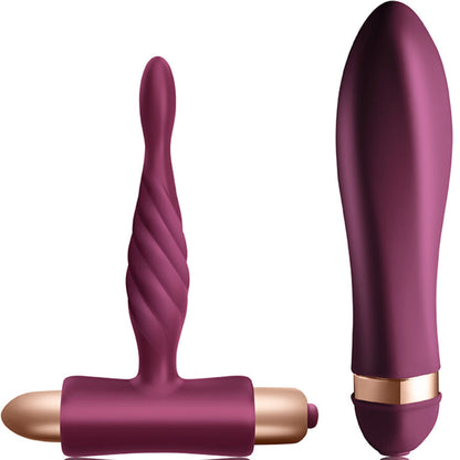 CLIMAXIMUM - KIT SFIDA VIBRATORE TWISTED + PLUG ANALE PER PRINCIPIANTI - CLIMAXIMUM | Lingerie Harness Boutique