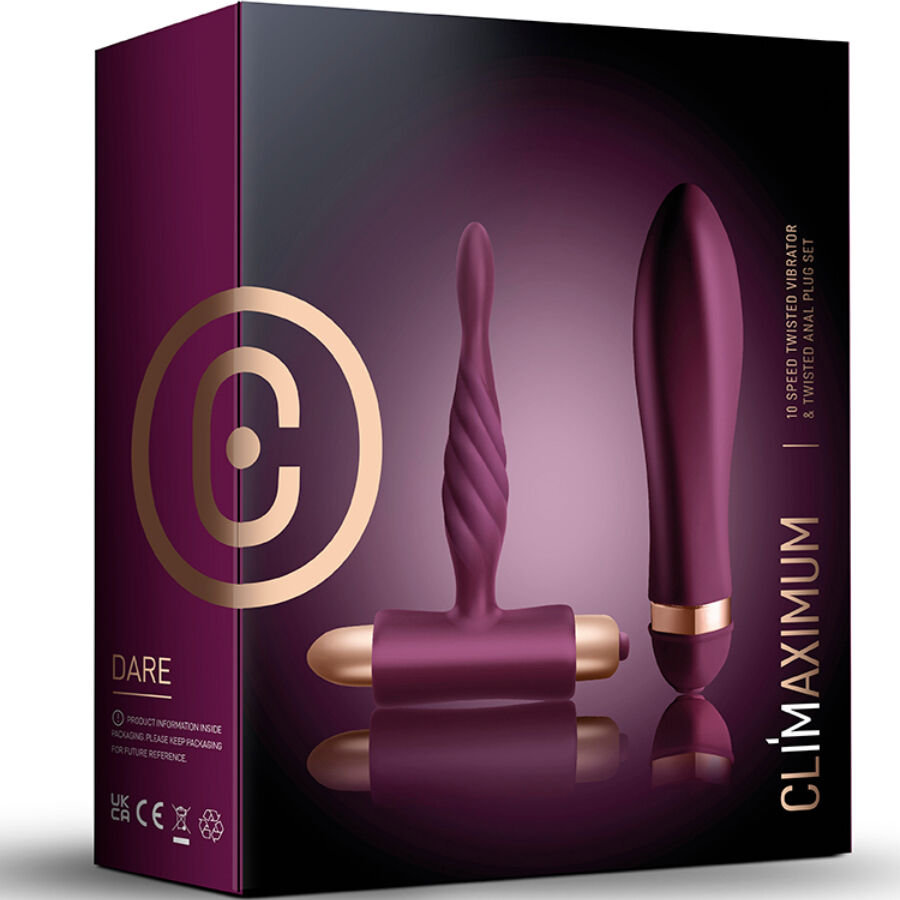 CLIMAXIMUM - KIT SFIDA VIBRATORE TWISTED + PLUG ANALE PER PRINCIPIANTI - CLIMAXIMUM | Lingerie Harness Boutique