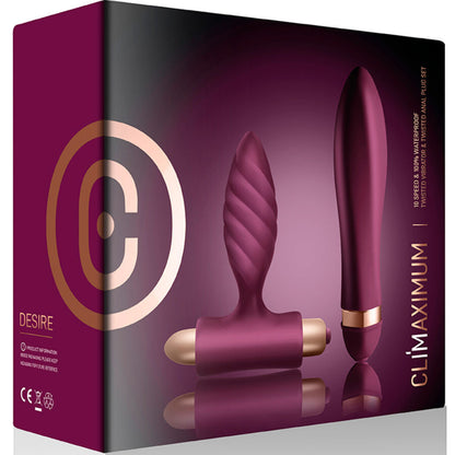CLIMAXIMUM - DESIRE KIT VIBRATORE TWISTED + PLUG ANALE - CLIMAXIMUM | Lingerie Harness Boutique
