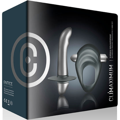 CLIMAXIMUM - ENTICE KIT ANELLO PER IL PENE + VIBRATORE PER LA PROSTATA PER PRINCIPIANTI - CLIMAXIMUM | Lingerie Harness Boutique