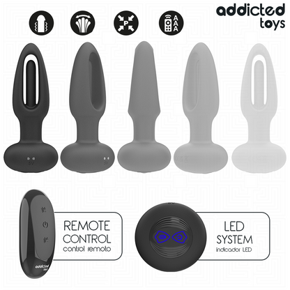 ADDICTED TOYS - PLUG ANALE CON LINGUA VIBRANTE E TELECOMANDO - ADDICTED TOYS | Lingerie Harness Boutique