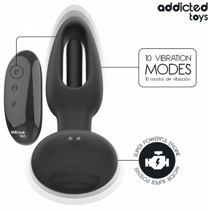 ADDICTED TOYS - PLUG ANALE CON LINGUA VIBRANTE E TELECOMANDO - ADDICTED TOYS | Lingerie Harness Boutique