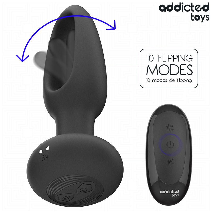 ADDICTED TOYS - PLUG ANALE CON LINGUA VIBRANTE E TELECOMANDO - ADDICTED TOYS | Lingerie Harness Boutique