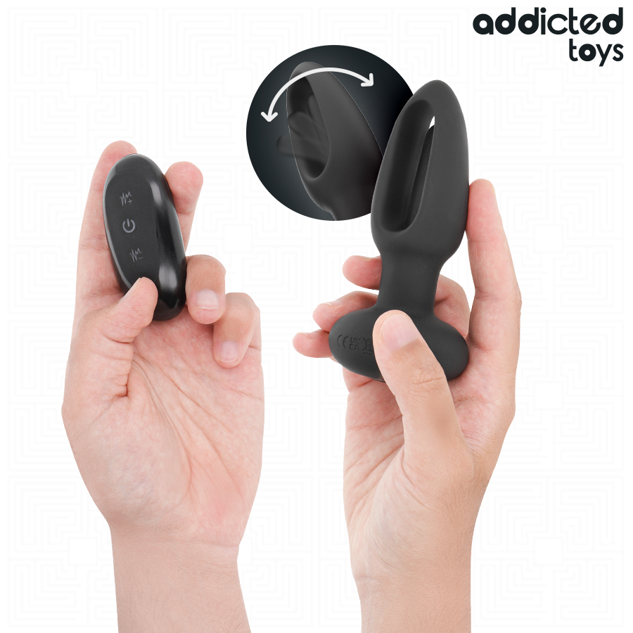 ADDICTED TOYS - PLUG ANALE CON LINGUA VIBRANTE E TELECOMANDO - ADDICTED TOYS | Lingerie Harness Boutique